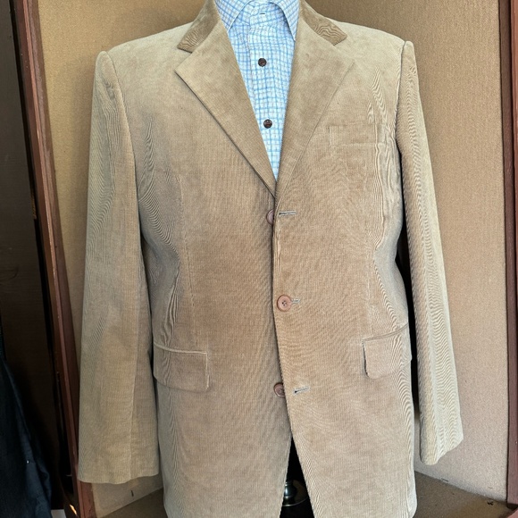 Camel / Cotton Kencord 3 button notch lapel jacket - Picture 1 of 5